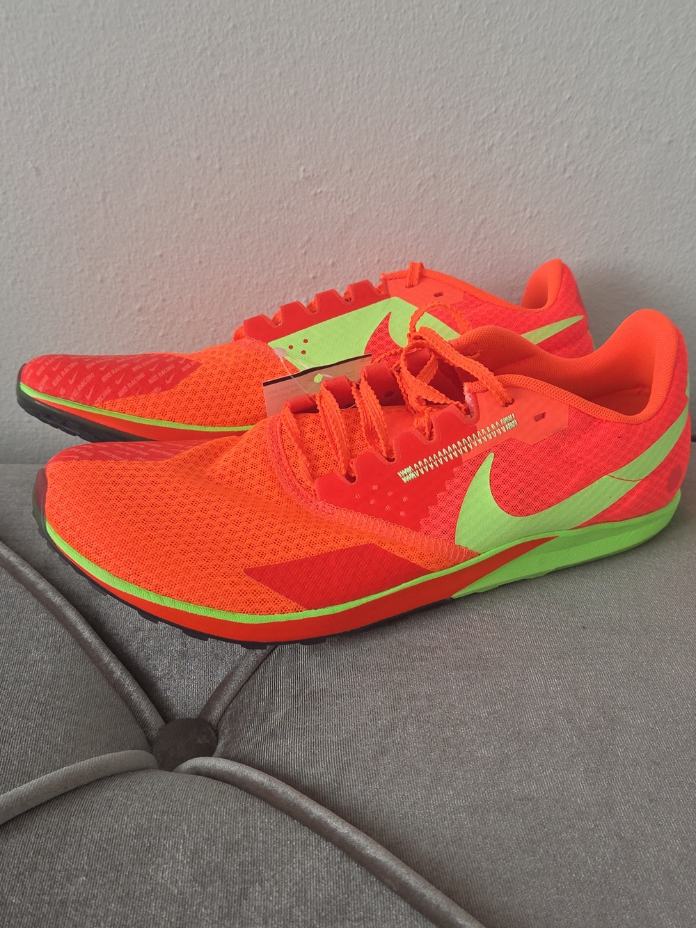 NWOB Zoom Rival XC 6 Cross-Country Spikes Orange/lime Blast Mens W.Bag